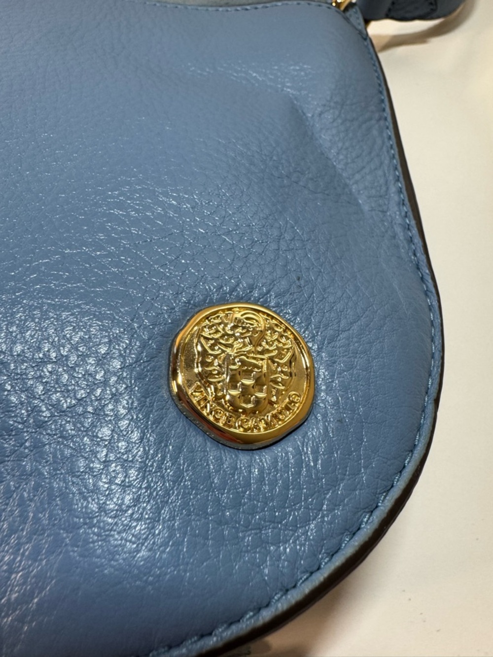 Vince Camuto Ancel Flap Crossbody Suede and Leather - Blue Haven - Picture 8 of 13